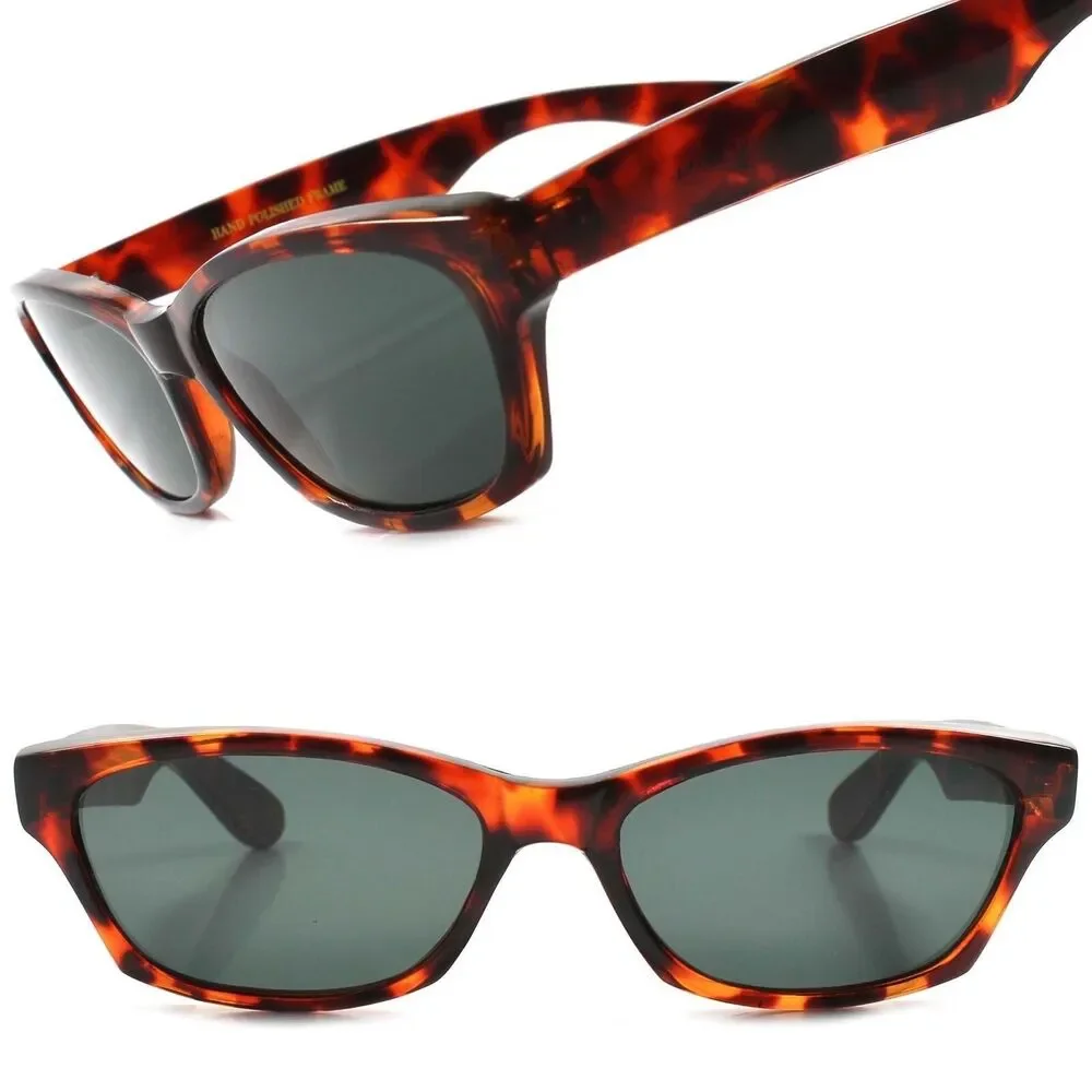 True Vintage Deadstock Old School Tortoise Mens Rectangle Hipster Sunglasses